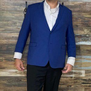 Giorgio Sanetti Eleganza Platinum Blue Double Vented Blazer Sport Jacket 48R